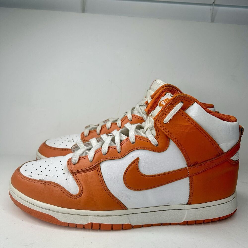 Nike Dunk High 'Syracuse' Orange White Leather Sneakers DD1399 101 Men’s Size 12